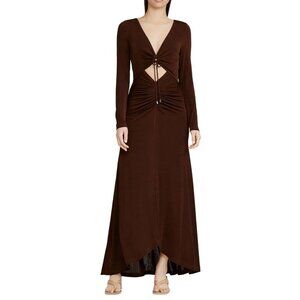 SIGNIFICANT OTHER Neave Dress Chocolate Brown Cut Out Maxi Dress Small 4 NWT